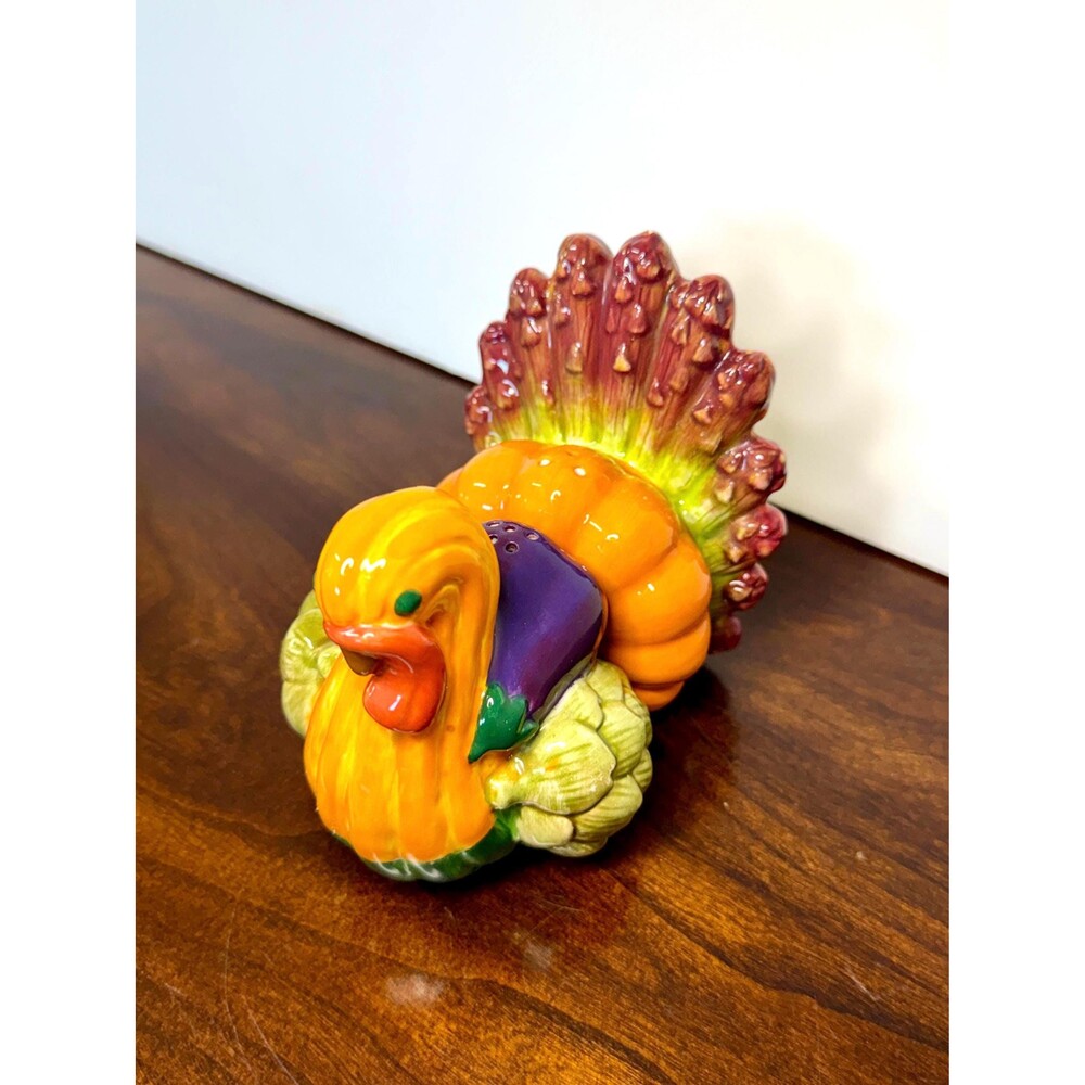 Vintage Thanksgiving Turkey Pumpkin Salt Pepper Shakers Harvest Department 56